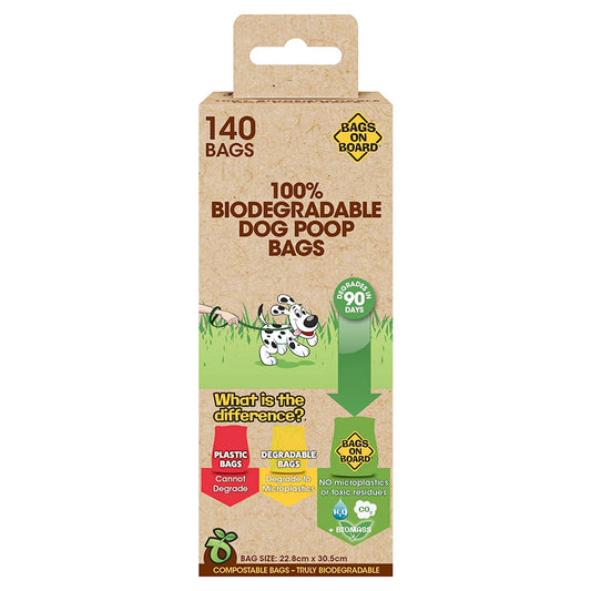 100% Biodegradable Dog Poop Bags (140 Bags)