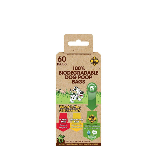 100% Biodegradable Dog Poop Bags (60 Bags)