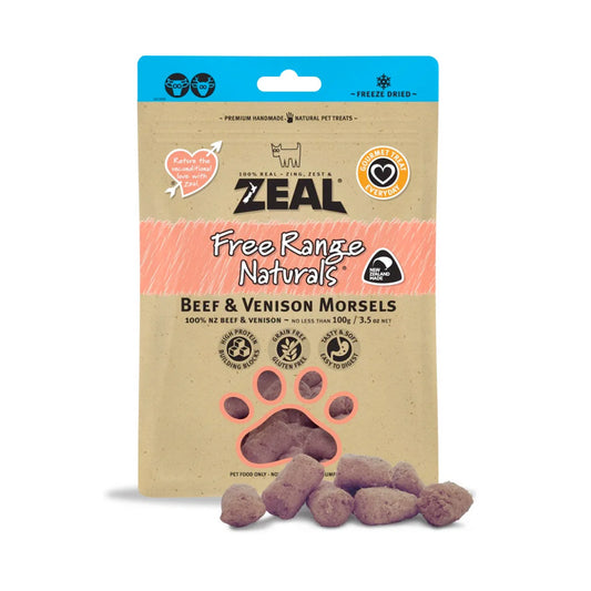 Zeal Free Range Naturals Beef & Venison Morsels 100g