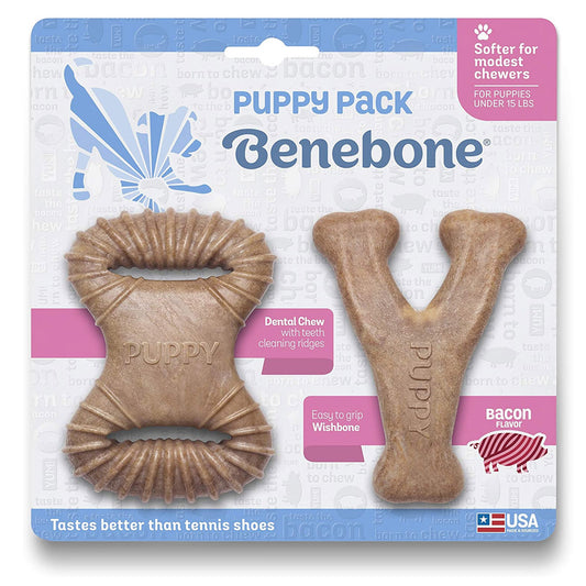 Benebone Puppy 2-Pack Dental Chew/Wishbone Bacon Tiny