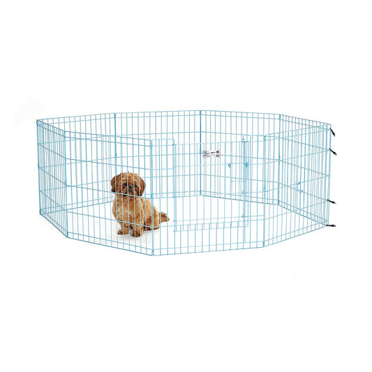 Exercise Pen with Full Max Lock Door 24" BLUE