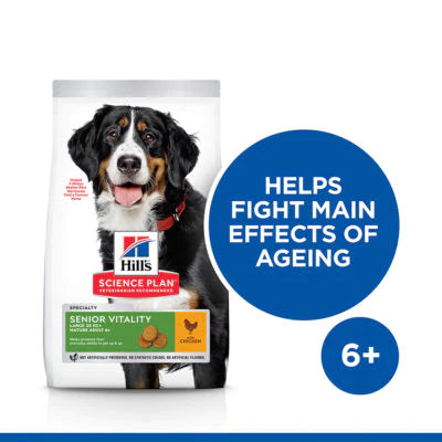 HILL’S SCIENCE PLAN Senior Vitality Large Breed Mature Adult 6+ Dog Food With Chicken & Rice (14kg)