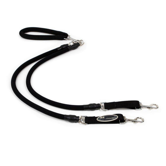 EZ STEP STRETCH DUAL LEASH MD BK