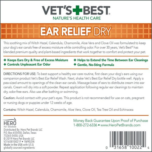 Vets Best Ear Relief Dry (4oz)