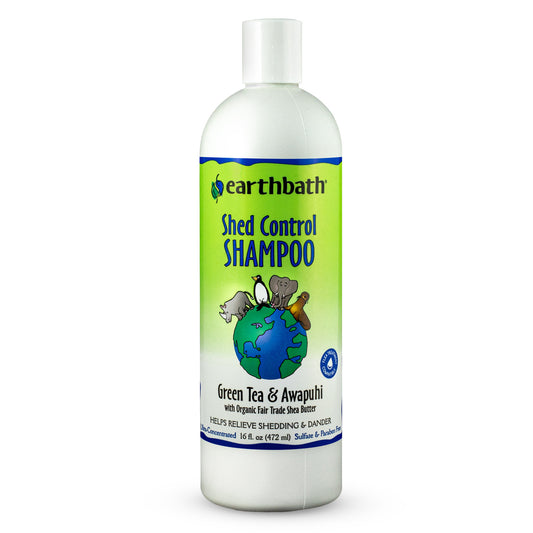 earthbath® Shed Control Shampoo, Green Tea & Awapuhi with Organic Fair Trade Shea Butter, Helps Relieve Shedding & Dander, Made in USA