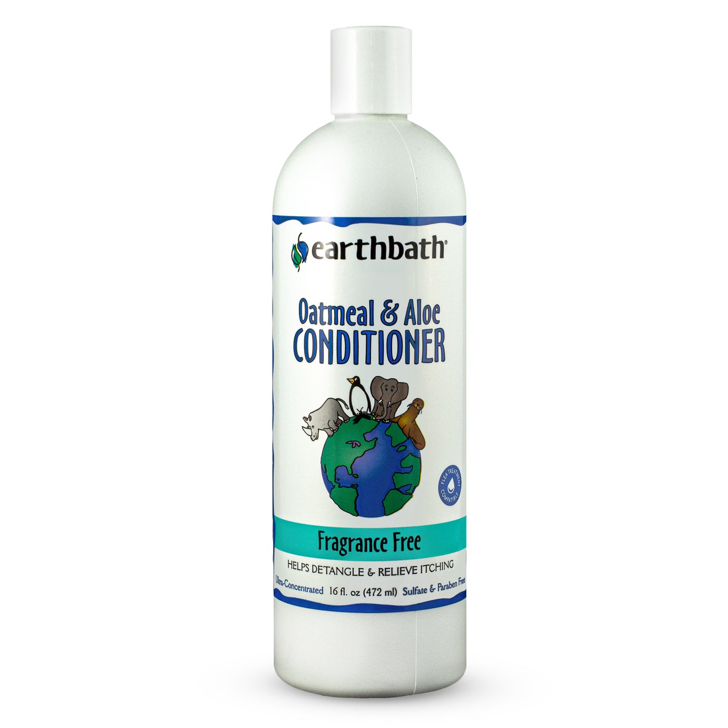 earthbath® Oatmeal & Aloe Conditioner, Fragrance Free, Helps Relieve Itchy Dry Skin, Made in USA, 16 oz