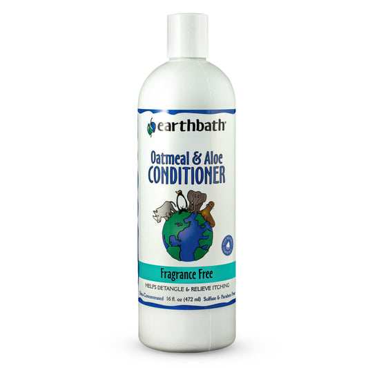 earthbath® Oatmeal & Aloe Conditioner, Fragrance Free, Helps Relieve Itchy Dry Skin, Made in USA, 16 oz