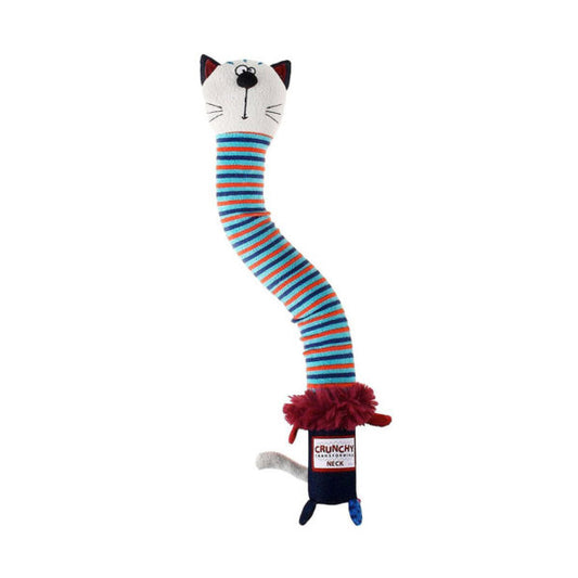 GiGwi Crunchy Neck ‘Plush Friendz’ Cat with Bone & Squeaker – Small