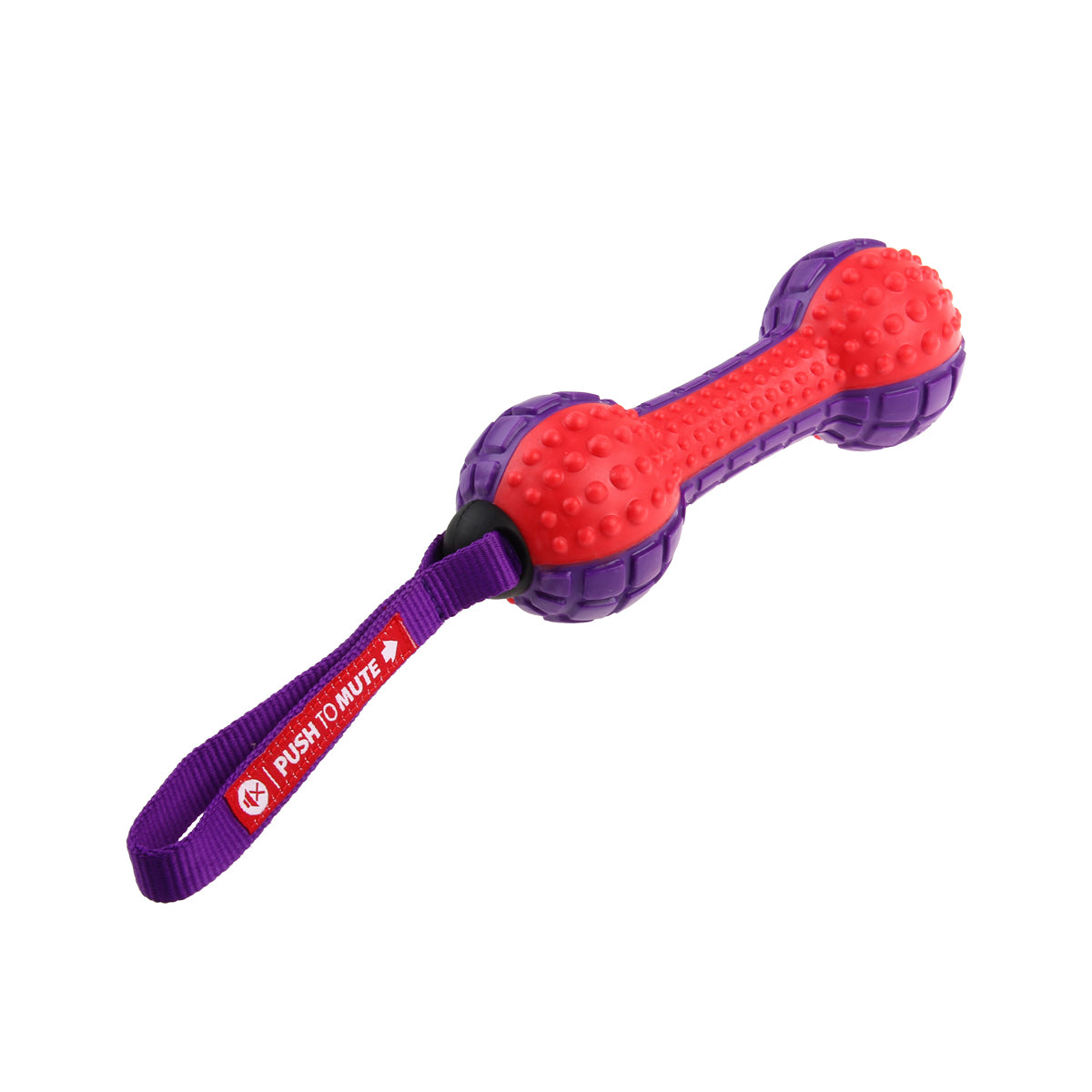 GiGwi Dumbell ‘Push To Mute’ – Red/Purple