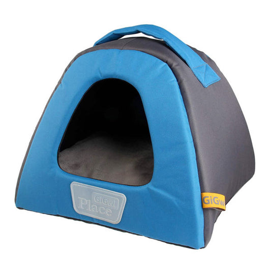 GIG Place Pet House Canvas, TPR Blue & Gray Large