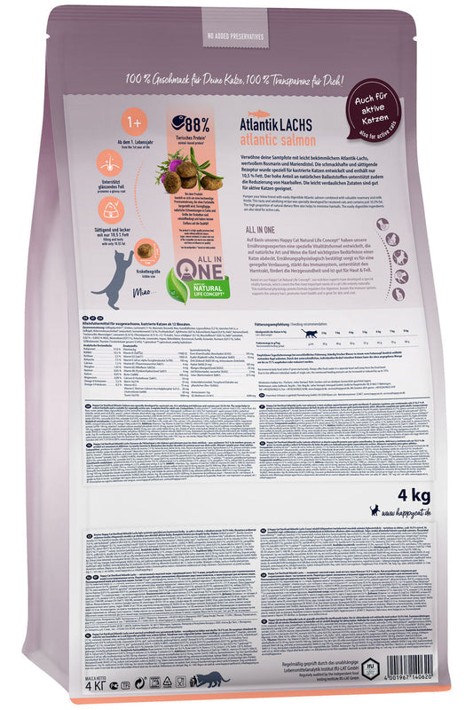 Happy Cat Adult Sterilised Atlantik Lachs Atlantic Salmon 10 Kg