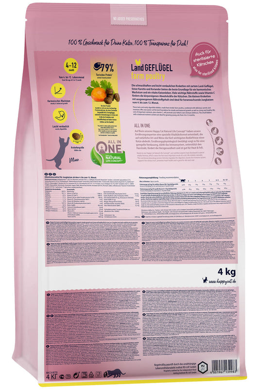 Happy Cat Junior Land Geflugel (Poultry) 4 Kg