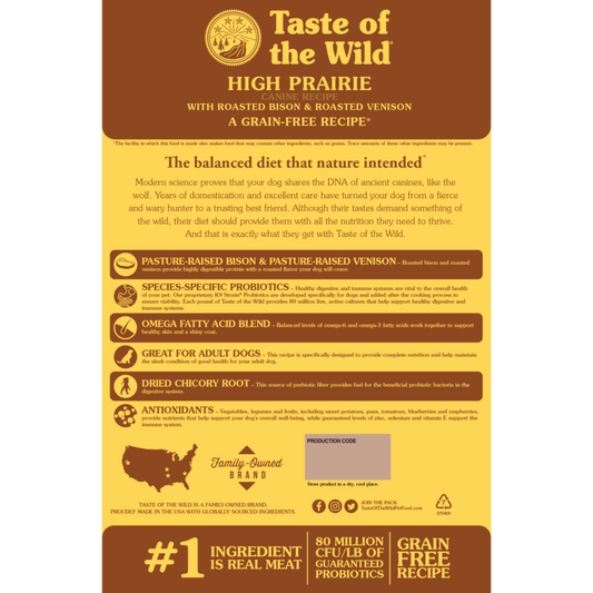 Taste of The Wild High Prairie Canine Recipe  2.27 Kg