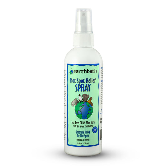 earthbath® Hot Spot Relief Spray, Tea Tree Oil & Aloe Vera, Made in USA, 8 oz pump spray