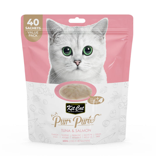 Kit Cat Purr Puree Tuna & Salmon (40 Sachets Value Pack)