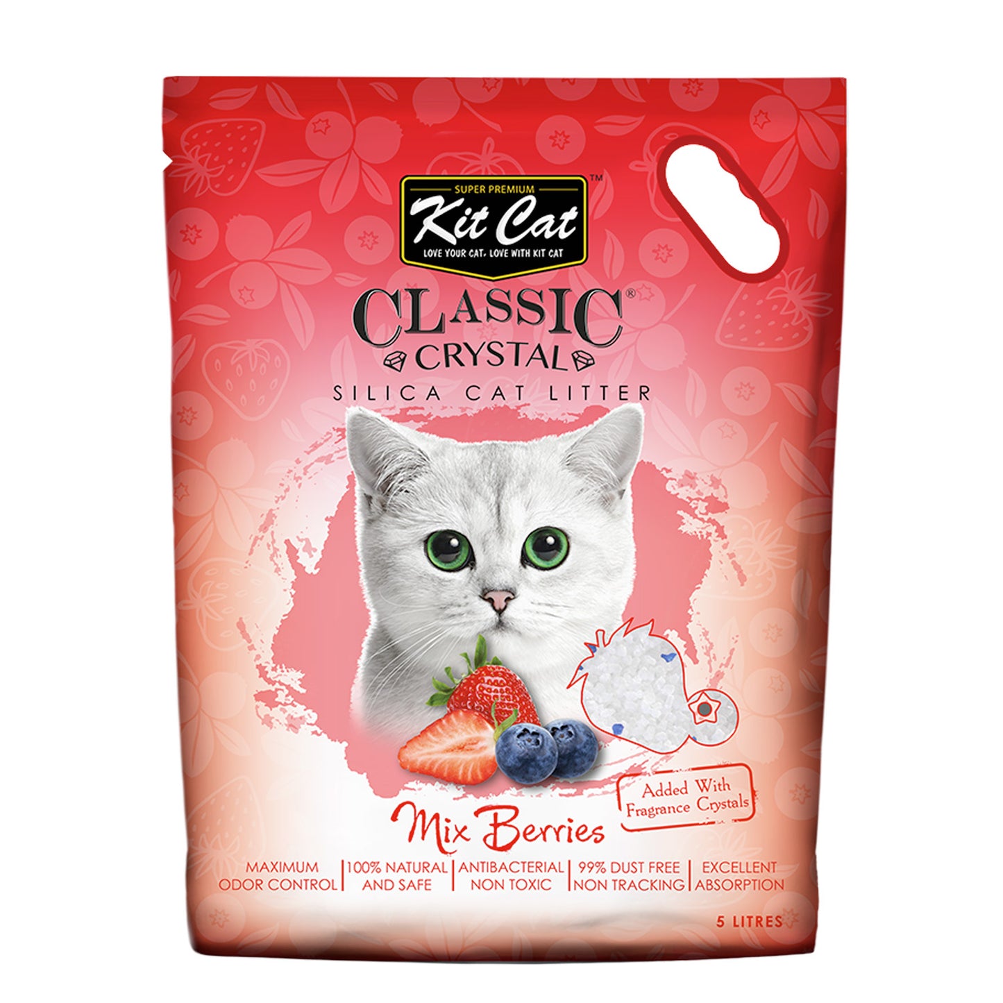 Kit Cat Classic Crystal Cat Litter – Mix Berries (5 Litres)