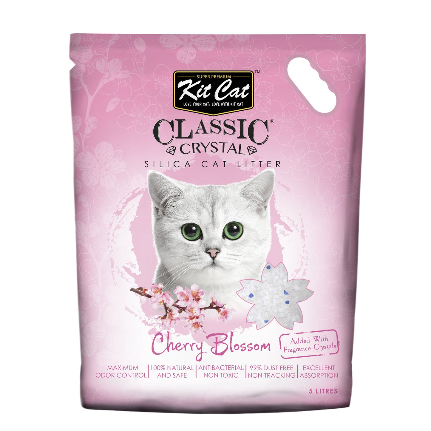 Kit Cat Classic Crystal Cat Litter – Cherry Blossom (5 Litres)