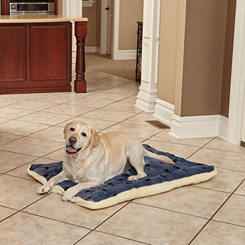 Fleece/Blue Paw Print Reversible Bed 18" - 46cm