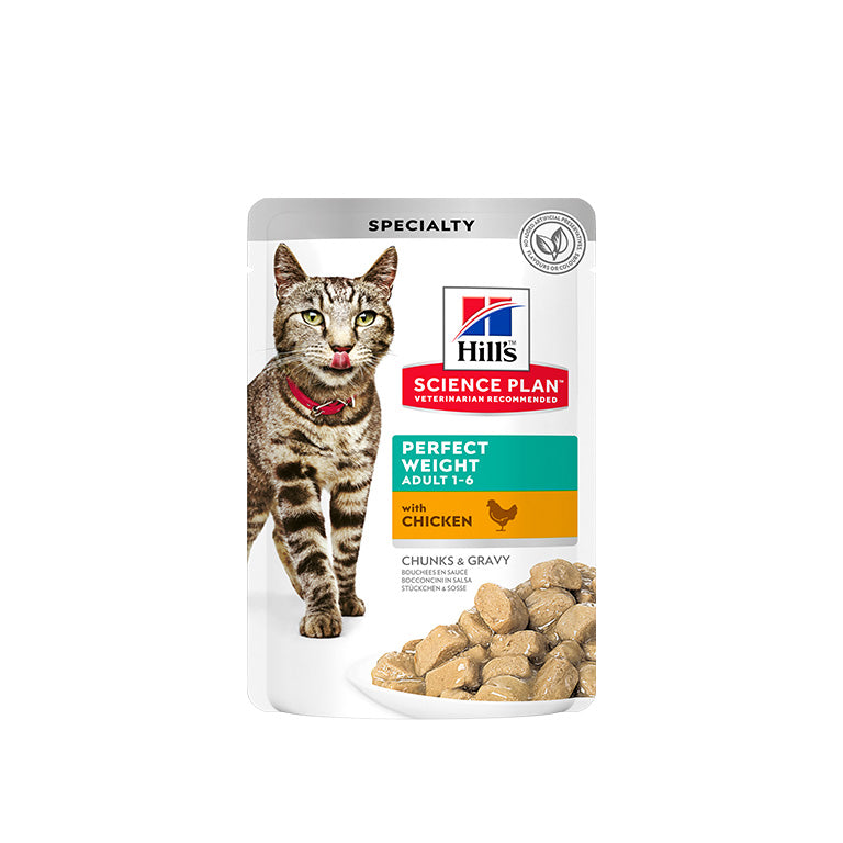 Hill’s Science Plan Perfect Weight Adult Cat Food With Chicken (12x85g)