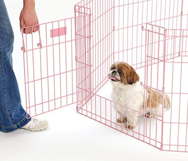 Exercise Pen with Full Max Lock Door 24" PINK