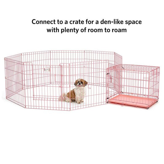 Exercise Pen with Full Max Lock Door 24" PINK