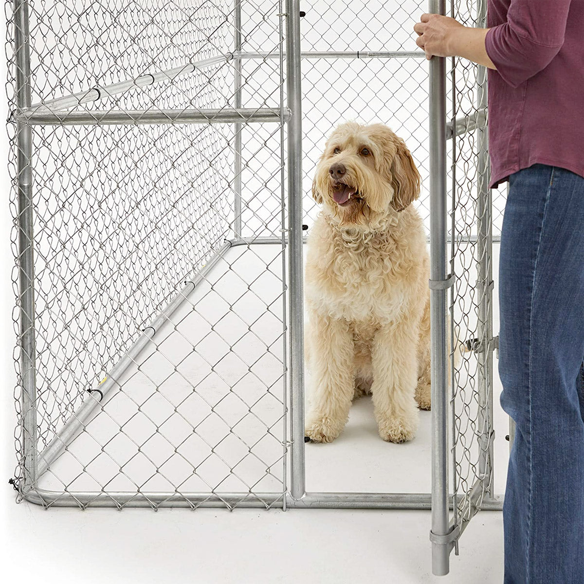 K9 Medium Steel Chain Link Portable Kennel