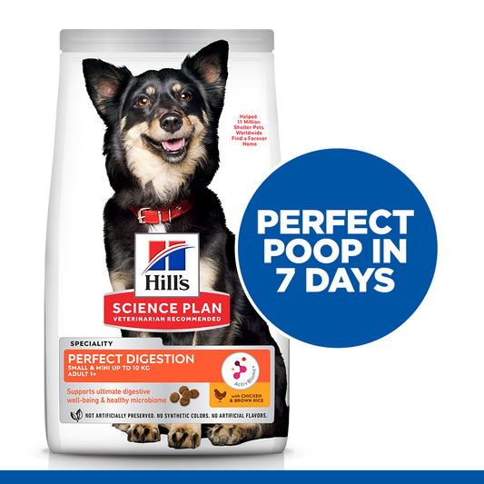 Hill’s Science Plan Perfect Digestion Small & Mini Adult 1+ Dog Food With Chicken & Brown Rice 3 Kg