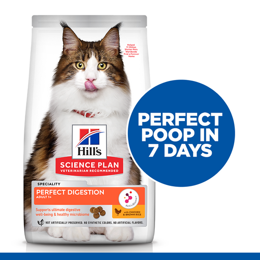 Hill’s Science Plan Perfect Digestion Adult 1+ Cat Food With Chicken & Brown Rice 1.5 Kg