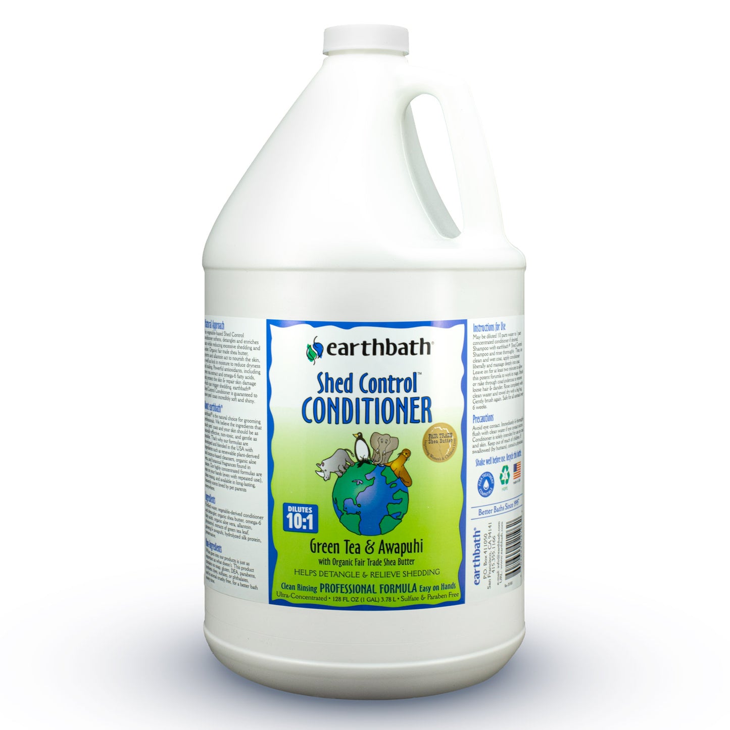 earthbath® Shed Control Conditioner Green Tea & Awapuhi, Made in USA, 128 oz (1 Gallon)