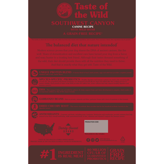 Taste of The Wild Southwest Canyon Canine Recipe 12.7 Kg