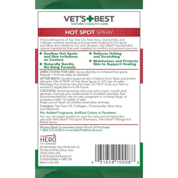 Vet’s Best Dog Hot Spot Itch Relief Spray 16 oz