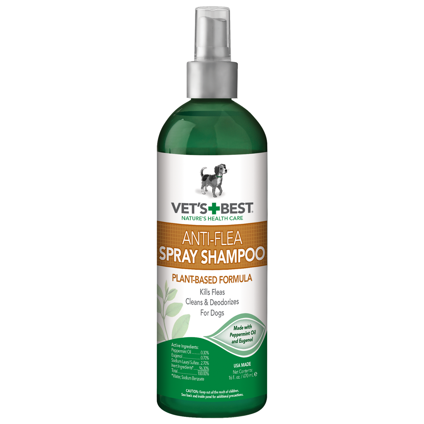 Vet’s Best Natural Anti-Flea Easy Spray Shampoo (16 oz)