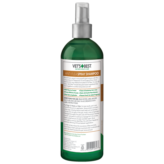 Vet’s Best Natural Anti-Flea Easy Spray Shampoo (16 oz)