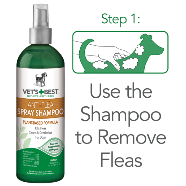 Vet’s Best Natural Anti-Flea Easy Spray Shampoo (16 oz)