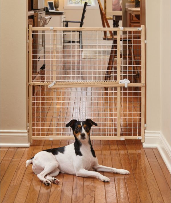 Wood and Wire Mesh Pet Gate