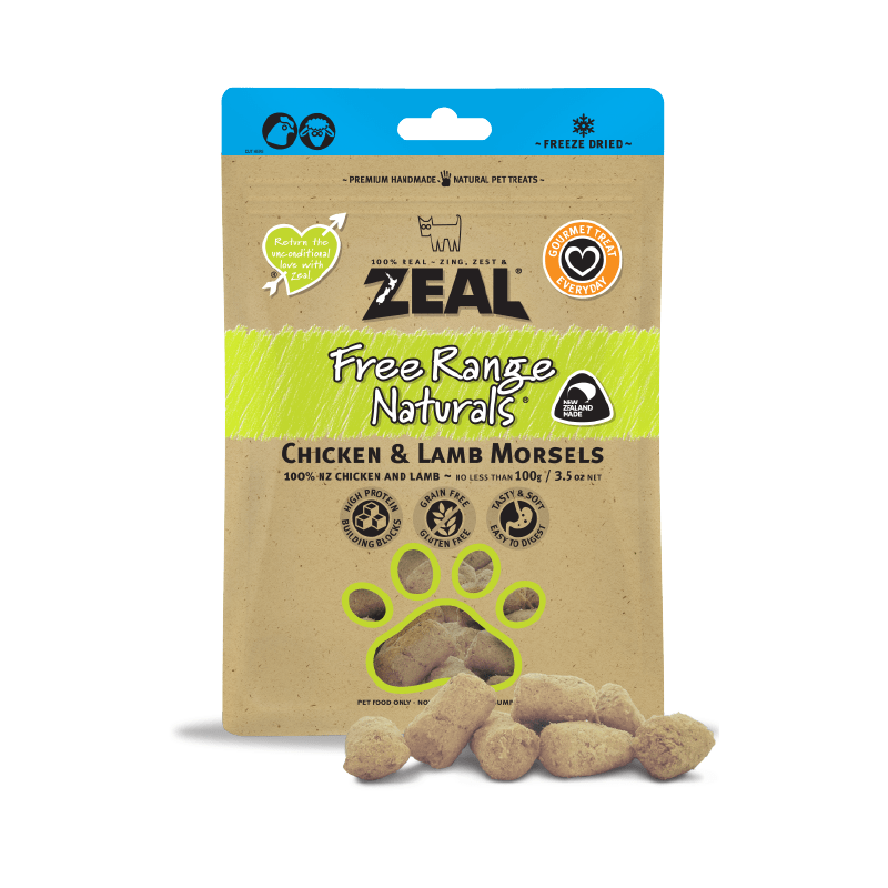 Zeal Free Range Naturals Chicken and Lamb Morsels 100g