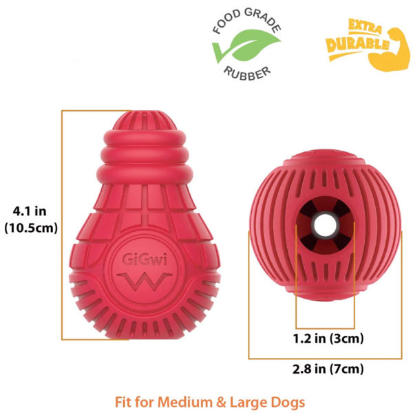 Red Bulb Dispensing Treat Dog Toy – Medium