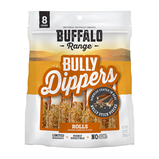 Buffalo Range Natural Buffalo Treats Bully Dippers Dog Treats