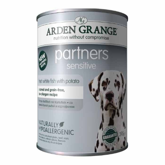 Arden Grange Partners Sensitive – grain free – fresh ocean white fish with potato 24 x 395g