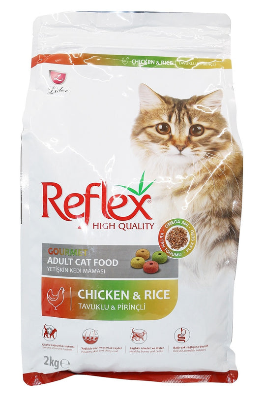 Reflex High Quality Adult Cat Food With Gourmet Chicken and Rice, 2 Kg