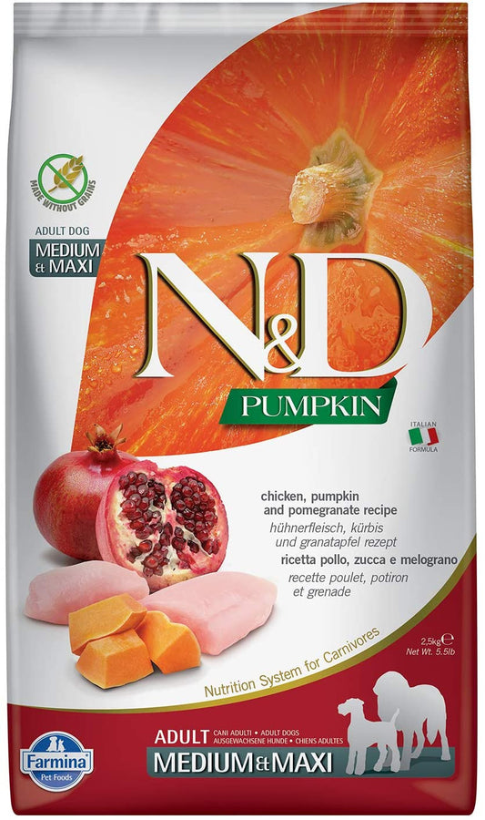 Farmina N&D Dog Pumkin Chicken & Pomeg Adult Medium&Maxi, 2.5 Kg