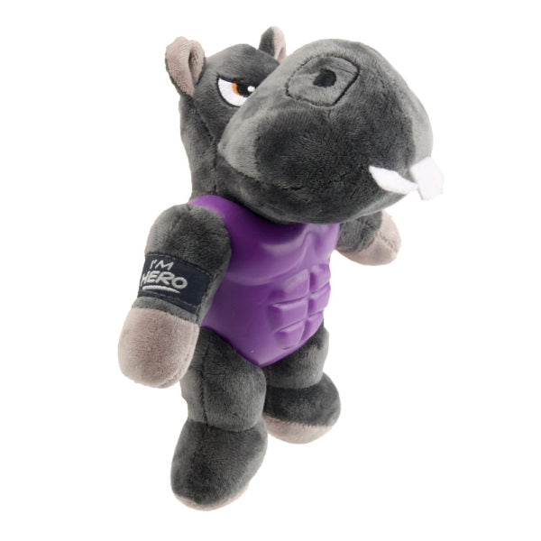 Im Hero Armor Hippo TPR Plush with Squeaker Dog Toy