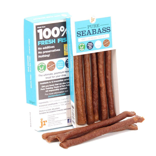 Pure Sea Bass Sticks 50G