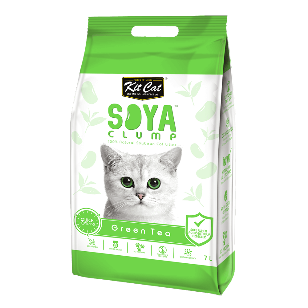 Kit Cat Soya Clump Soybean Litter – Green Tea 7L