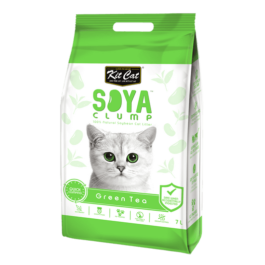 Kit Cat Soya Clump Soybean Litter – Green Tea 7L