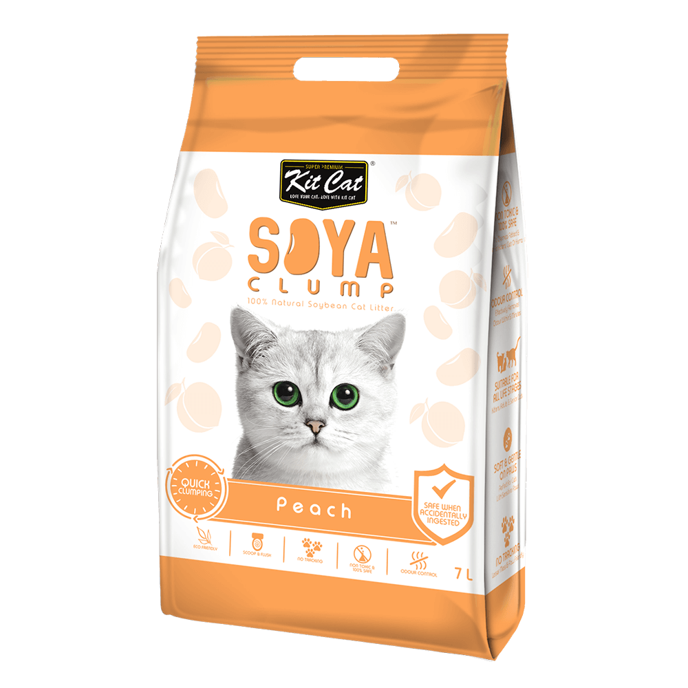 Kit Cat Soya Clump Soybean Litter – Peach 7L