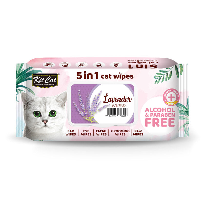 Kit Cat 5-in-1 Cat Wipes CHERRY BLOSSOM Scented