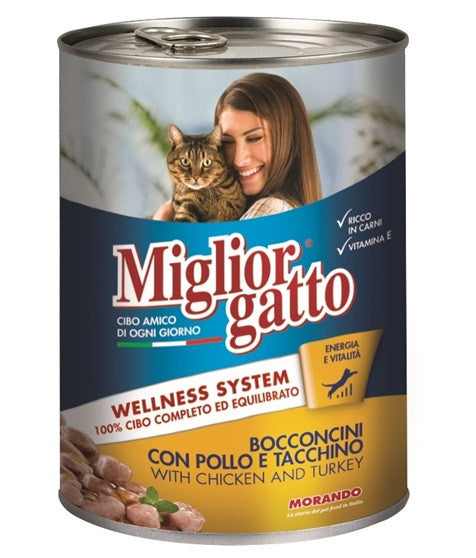 Miglior Pate with Chicken & Turkey Canned Cat Food, 405g, Pack of 24