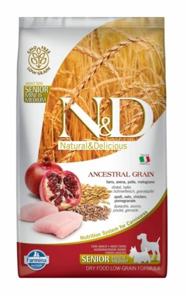 Farmina N&D Low Grain Chicken and Pomegranade Senior Adult Food, 2.5 Kg