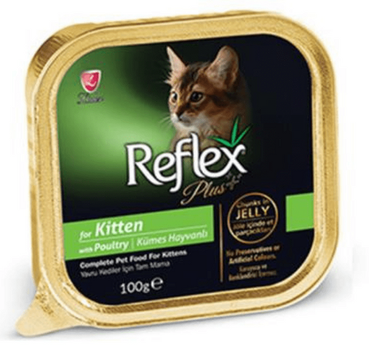 Reflex Plus Kitten Allutray with Poultry Chunks in Jelly Wet Food, 100g